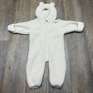 L.L. Bean Cream Fleece Bear Bunting